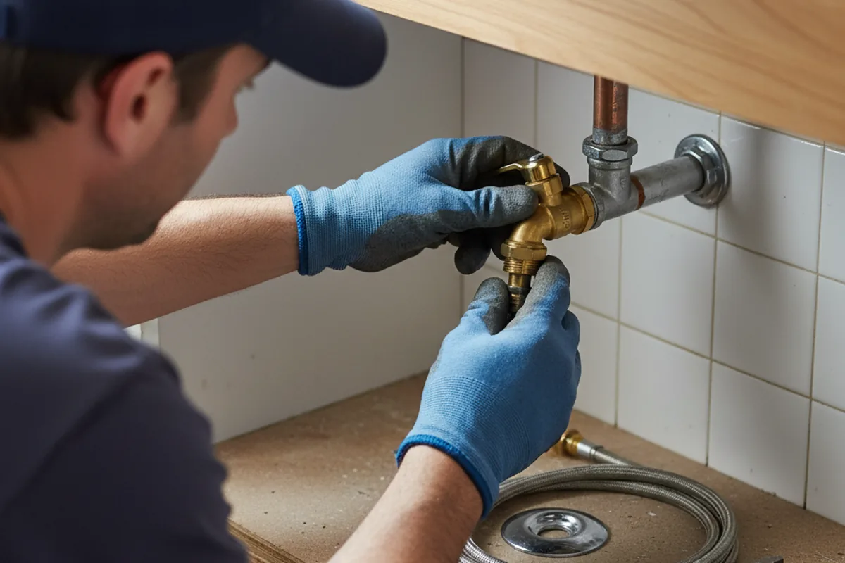 Shutoff valve and fitting work during Faucet and Fixture Repair in Stonewall